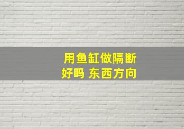 用鱼缸做隔断好吗 东西方向